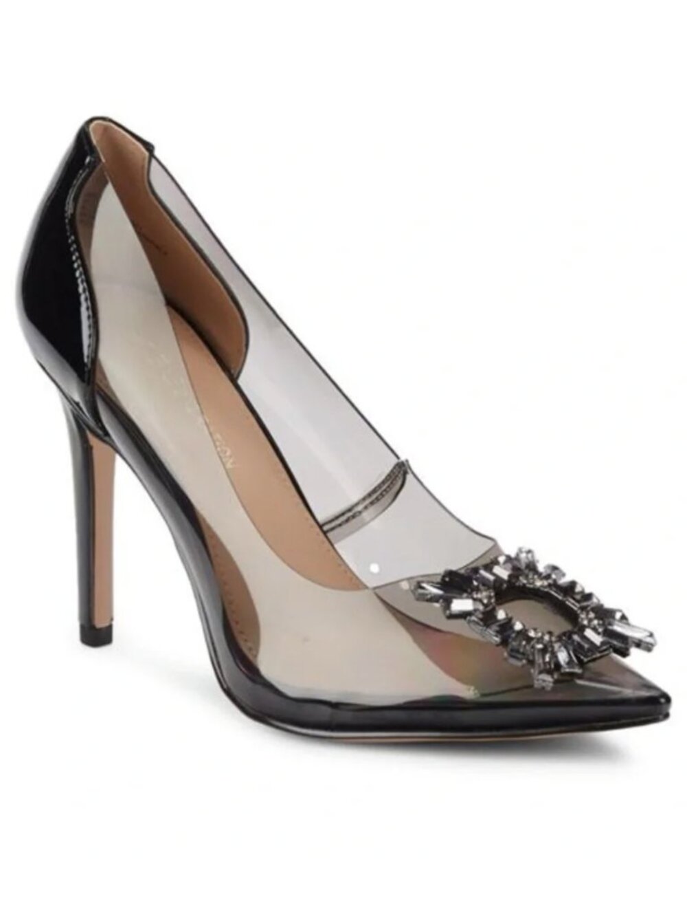 BCBGeneration's transparent 'Hillax' pumps Stiletto Heels Black rhinestones